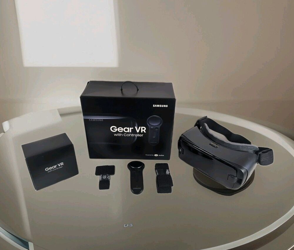 LOT OF 2 Samsung Gear VR SM-R324 Oculus Headsets Controllers Box Untested As-Is